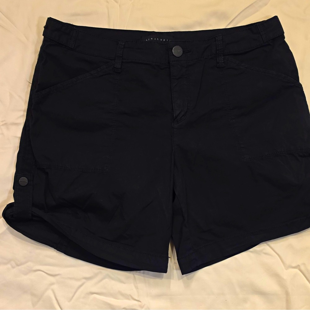 Sanctuary Women's Black Solid Chino Shorts 28 Flat Front Pockets Button #98